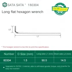 Extra-long flat-head Allen wrench 1.5mm 80304