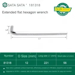 Extended flat head hex wrench 12mm 81318