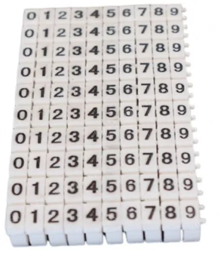 Snap-on color digital numbering tube M-3 White