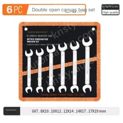 Open 6 pieces (6-19) canvas set Double-ended wrench