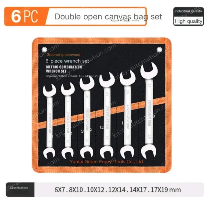 Open 6 pieces (6-19) canvas set Double-ended wrench