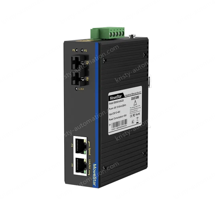 1 Port 100M F(x) + 2 Ports 10/100M T(x) Din Rail Industrial media converter