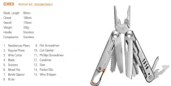GHK9 Armor Piercing Stainless Steel Multi-Purpose Pliers Outdoor Folding Long Nose Pliers EDC Combination Tool Knife