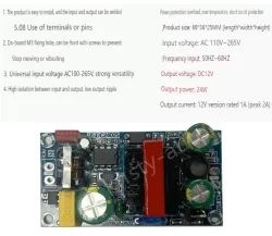 AC-DC buck module: 220V to 12V 2A isolating switching power supply module
