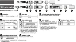 Direct Mount, Non-rotating Rod Type Double Acting, Single Rod CJ2RK Series &oslash;10, &oslash;16