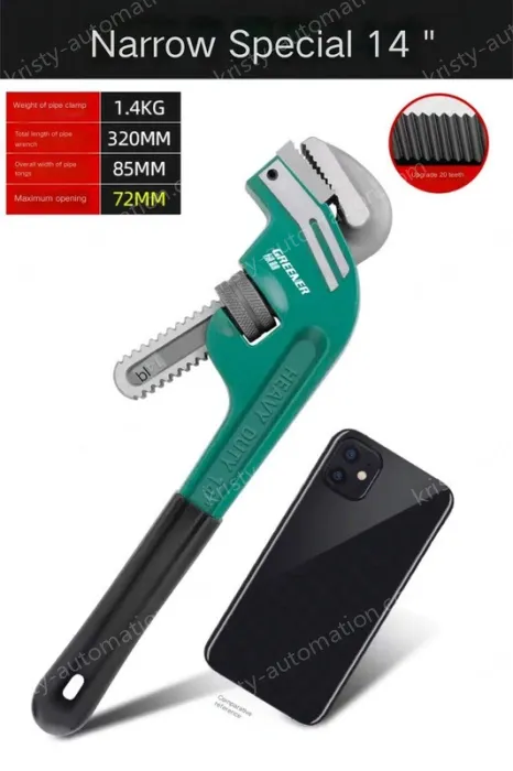 14 inch crooked head pipe wrench