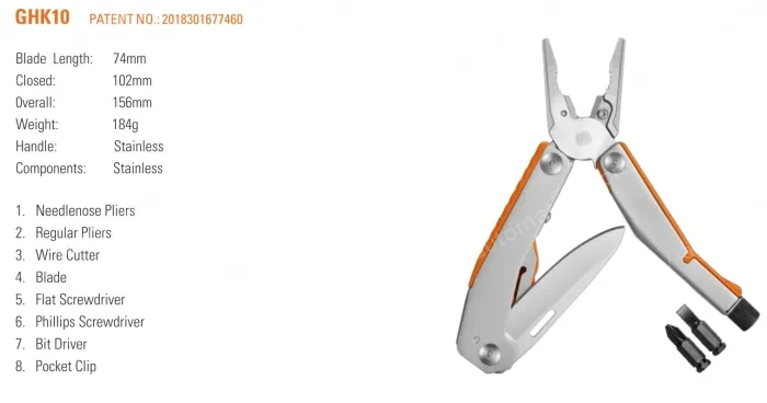 GHK10 Outdoor Folding Multi-Tool Pliers Swiss Army Knife EDC Screw Combination Pliers