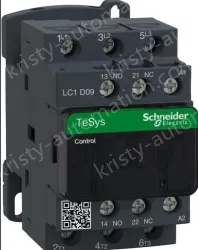 Schneider LC1D18M7C TeSys Deca 3P Contactor, 18A, 220VAC Coil, 1NO+1NC Auxiliary Contacts