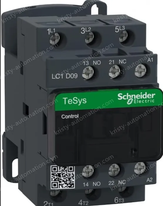 Schneider LC1D32M7C TeSys Deca 3P Contactor, 32A, 220VAC Coil, 1NO+1NC Auxiliary Contacts