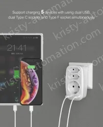 Extension power outlet wall socket