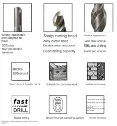 Four-pit masonry application mixing set (6 pieces)