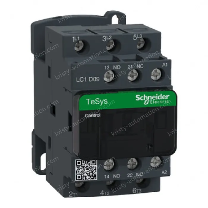 LC1D09E7C TeSys Deca Contactor, 3 Pole (3NO), AC-3/AC-3e, <=440V, 9A, 48VAC, Screw Terminal