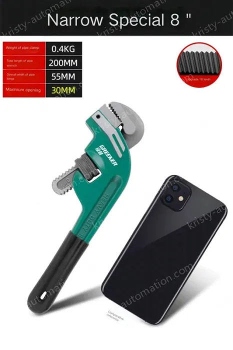 8 inch crooked head pipe wrench
