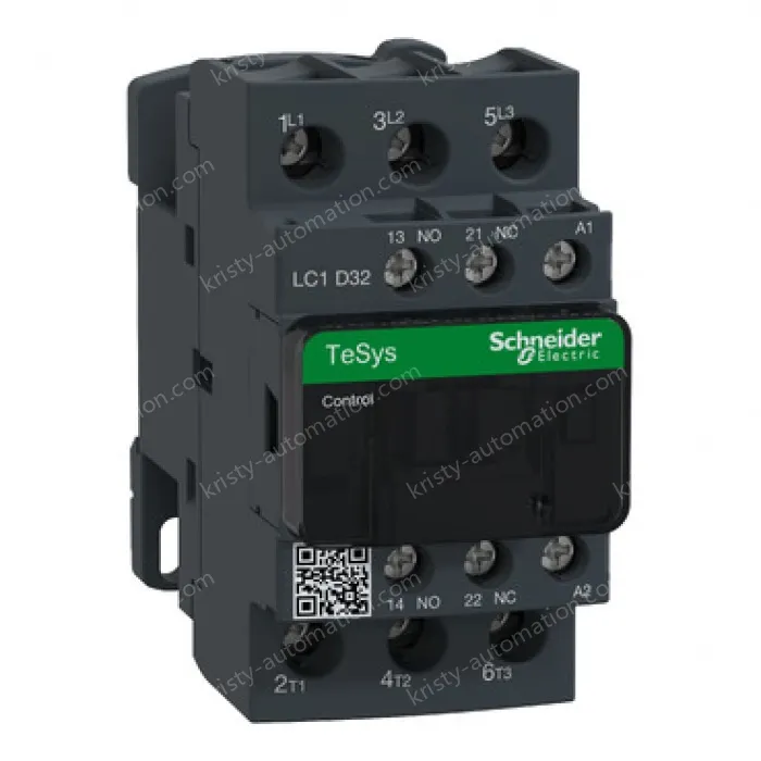 LC1D32P7C TeSys Deca Contactor, 3-Pole (3NO), AC-3/AC-3e, <=440V, 32A, 230VAC, Screw Terminal