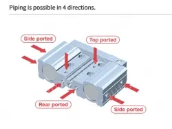 Dual Rod Cylinder JMGP Series &oslash;12, &oslash;16, &oslash;20, &oslash;25, &oslash;32, &oslash;40, &oslash;50, &oslash;63, &oslash;80, &oslash;100