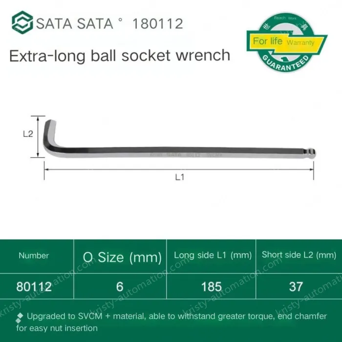 Extra-long ball head hex wrench 6mm 80112