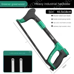 Heavy Duty Industrial Grade Hacksaw Contains 4 carbon hacksaw blades with a saw body to store saw blades
