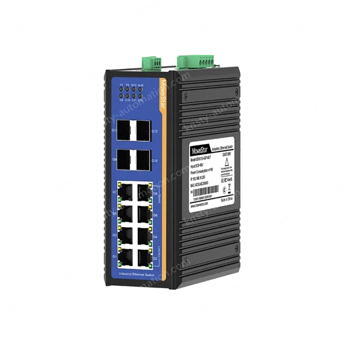 4 Ports Gigabit SFP + 8 Ports Gigabit RJ45 Din-Rail Managed Industrial Ethernet Switch