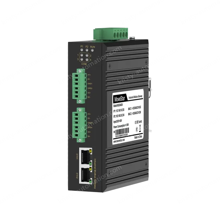 4 Ports RS485 to 2 Ports Ethernet Modbus Industrial Smart Gateway