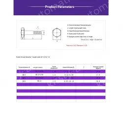 Half thread external hexagonal bolt M6*140
