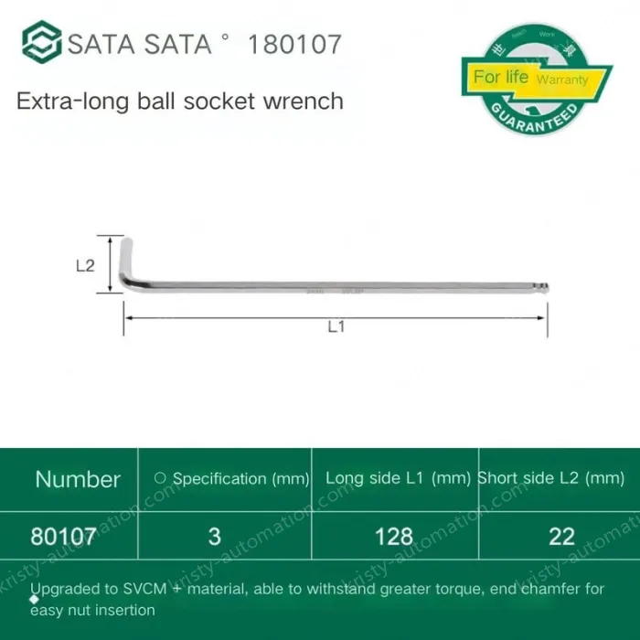 Extra-long ball head hex wrench 3mm 80107