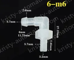 6-M6-M thread right angle elbow