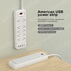10 AC Outlets Power Strip