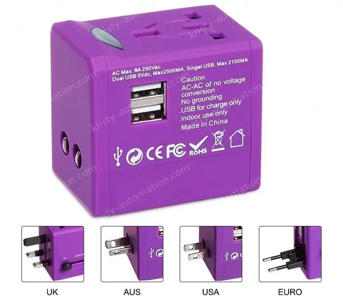 2USB travel adapter KRUSB-WLG3345B