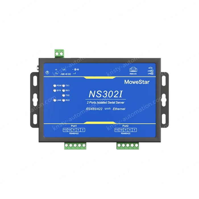 2 Ports RS485/422 Serial to 100M Ethernet Opto-isolated Server