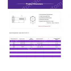Half thread external hexagonal bolt M12*95