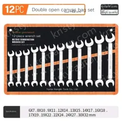 Open 12 pieces (6-32) canvas set Double-ended wrench