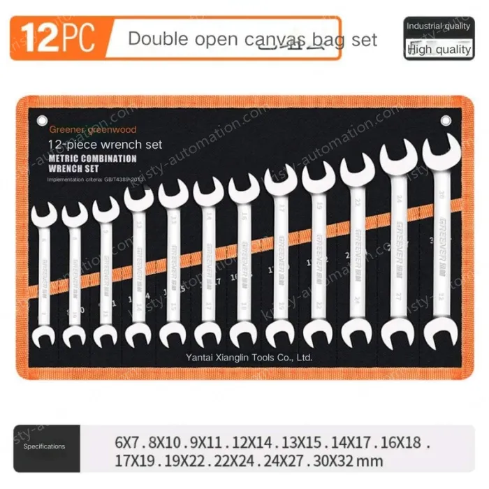 Open 12 pieces (6-32) canvas set Double-ended wrench