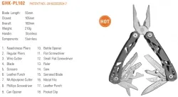 GHK-PL102 Multifunctional pliers, needle-nose pliers, folding pliers, camping combination tool knife, outdoor emergency scissors, EDC tool