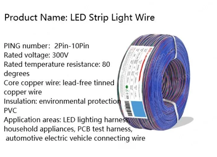 LED light connecting cable 22AWG*10 and (17/0.14TS)