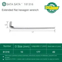 Extended flat head hex wrench 10mm 81316