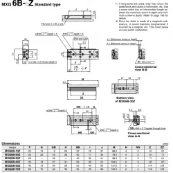 Air Slide Table Double-ported Type MXQ B Series &oslash;6, &oslash;8, &oslash;12, &oslash;16, &oslash;20MXQ8B-30Z