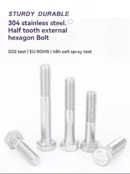 Half thread external hexagonal bolt M6*55