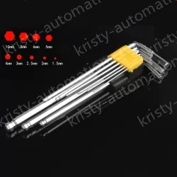 Chrome extra-long ball head matt - 9-piece set