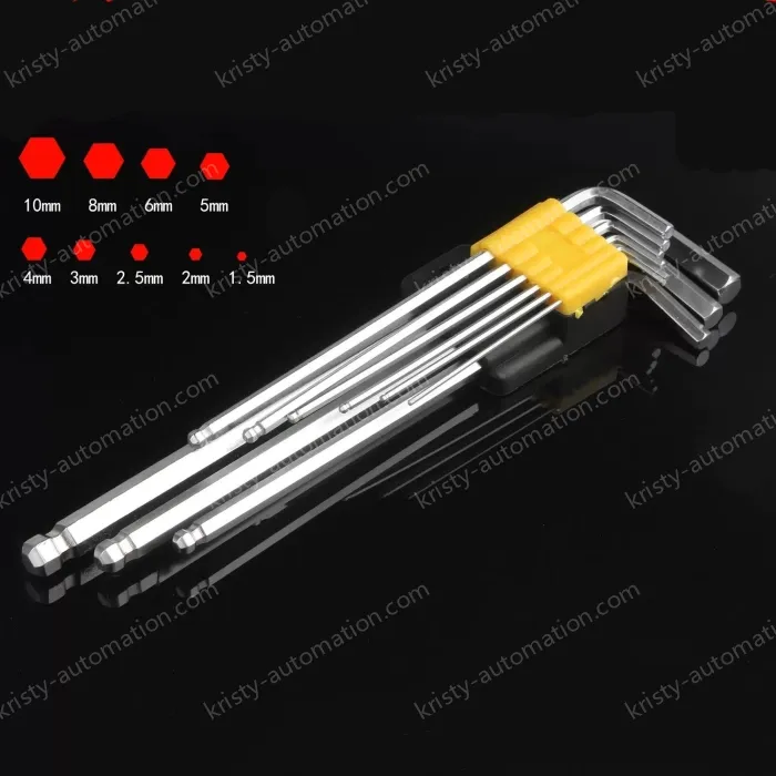 Chrome extra-long ball head matt - 9-piece set