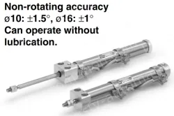 Direct Mount, Non-rotating Rod Type Single Acting, Spring ReturnExtend CJ2RK Series ø10, ø16