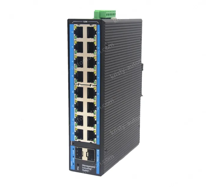 16-port 10/100BASE-TX+2G SFP Managed Industrial Switch