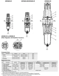 Modular Type Filter Regulator AW30-F03E-B