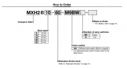 Compact Slide MXH2 Series &oslash;6, &oslash;10, &oslash;16, &oslash;20, &oslash;25 MXH2B10-10Z