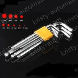 Chrome mid length ball head matt - set of 9