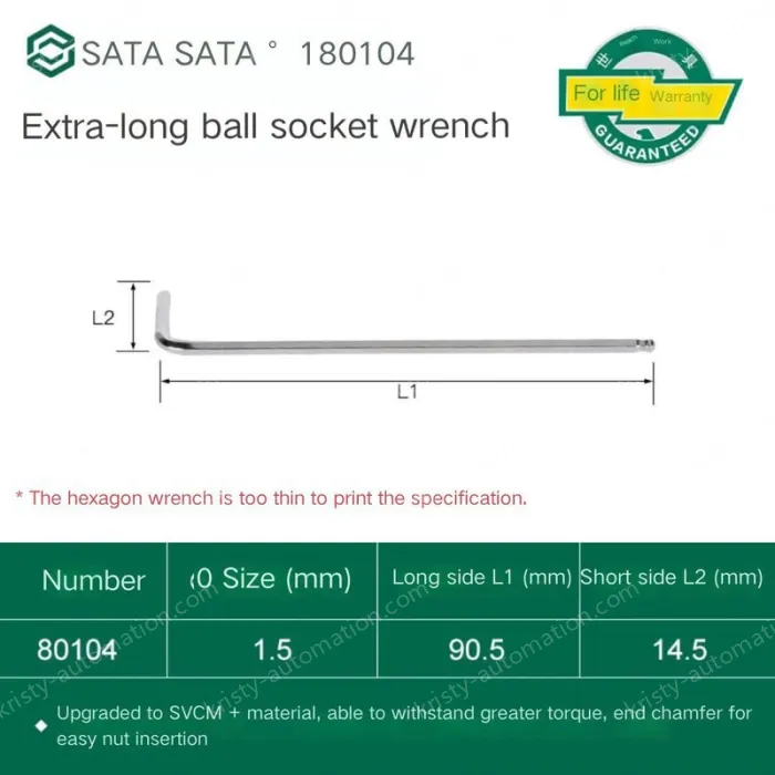 Extra-long ball head hex wrench 1.5mm 80104