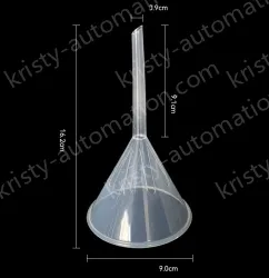 Plastic separating funnels The length and diameter of the tip is 9cm, 1 piece