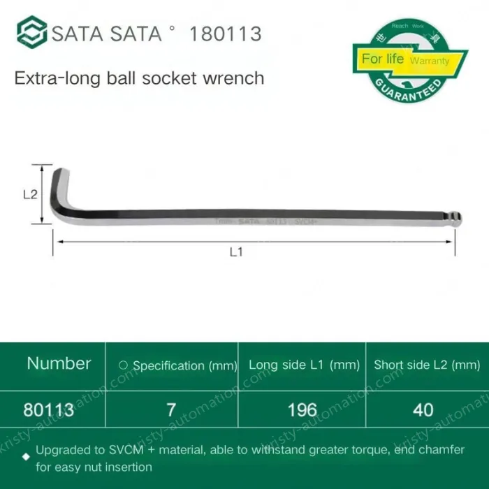 Extra-long ball head hex wrench 7mm 80113