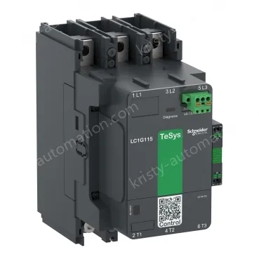 LC1G225KUEN Contactor, high power, TeSys Giga, standard version, 3 pole/NO, AC-3 <=440V 225A, 100-250VAC/DC coil