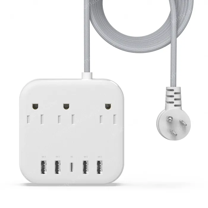 3 AC Outlets USB Power Strip