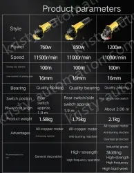 Industrial 850W rear switch stone cutting and grinding